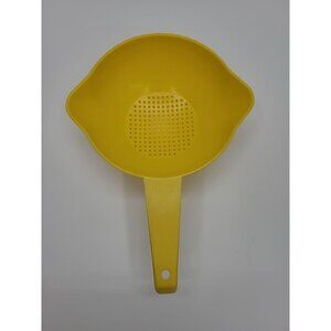 Vintage Tupperware Colander Yellow with Handle Double Spout